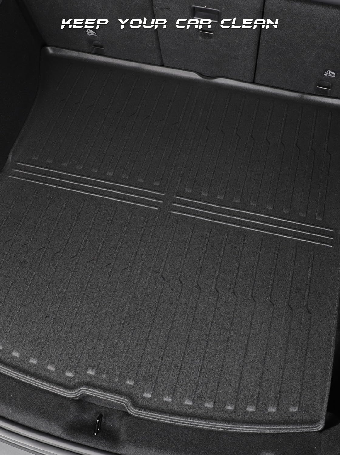 Neues Upgrade Kofferraummatte für Tesla Model Y, Kofferraumschutz für Model Y (5-Sitzer) 2025 Juniper, Kofferraummatte aus TPE Material, Rutschfester wasserdichter und klappbar(Schwarz Neu)