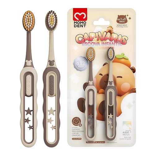 MOMODENT Escova de Dentes Infantil Ultra Macia 2 Unidades, para 3 a 8 Anos