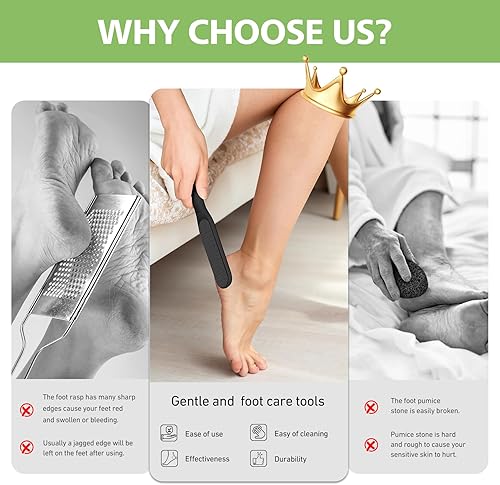 Miniatura 5 de BALUCA Lima de pie de nano cristal para eliminar piel dura, removedor de callos de pies, limpiador de pies duradero, removedor de piel muerta,