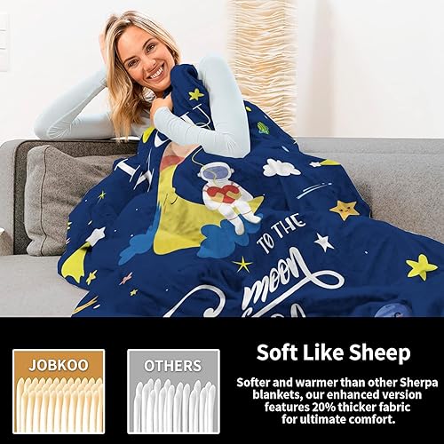 Miniatura 4 de Manta con texto en inglés "I Love You to The Moon and Back", manta espacial de astronautas, regalos para niños e hijos, manta con estampado de noche