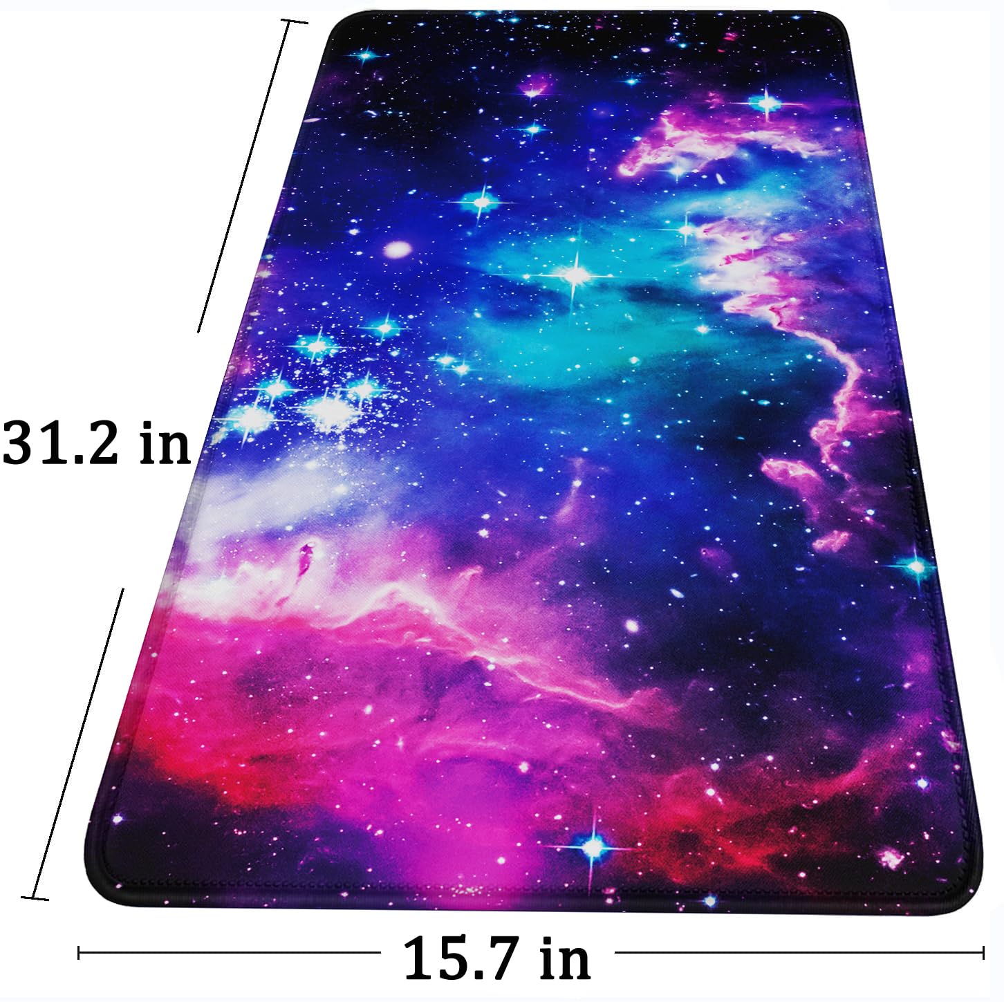 Grande Tappetino Mouse da Gioco Esteso con Bordi Cuciti, (80 x 30 cm), Base in Gomma Naturale Antiscivolo, Resistente e Impermeabile, per Tastiera del Computer per Professionisti