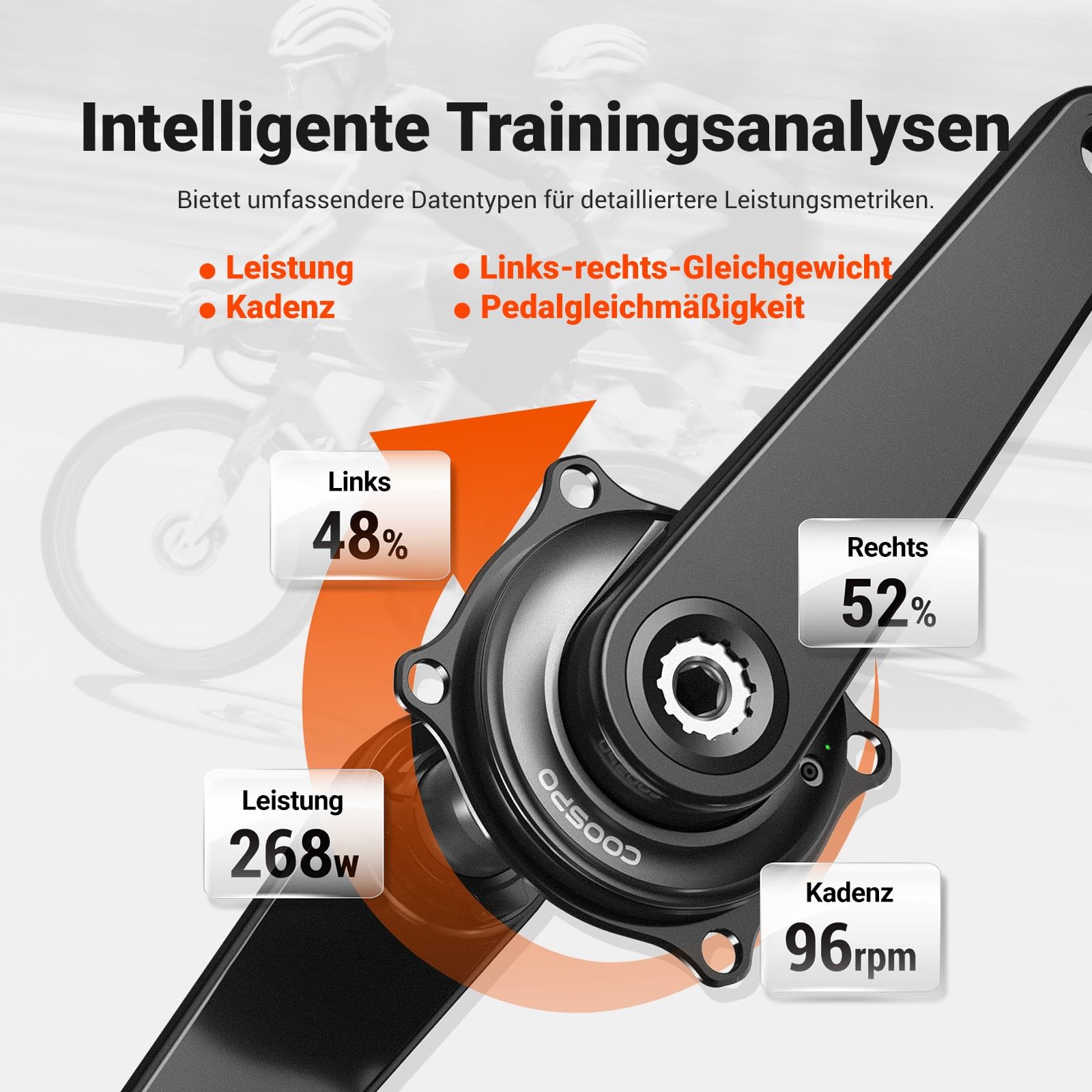 CooSpo S10 Leistungsmesser Spider für Easton 110 BCD 4-Arm Kurbel – Beidseitig präziser Leistungsmesser, Bluetooth/ANT+ Kompatibel, Power Meter Cycling für Rennrad & Mountainbike