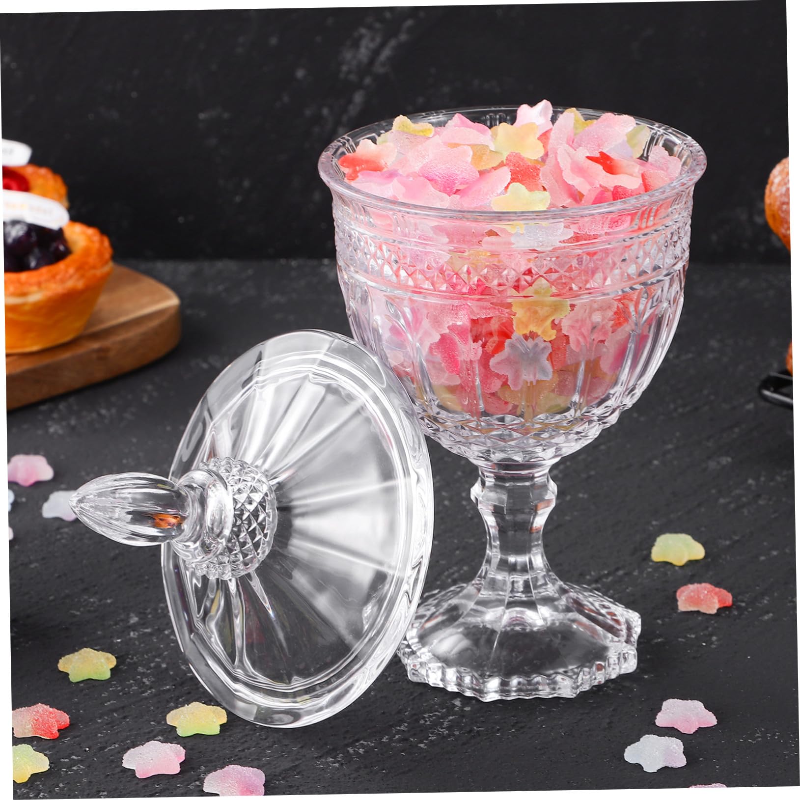 Gatuida Bonbonnière en Verre Style Européen Couvercle, Rangement Décoratif