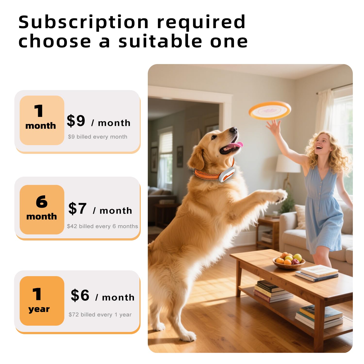 ROTX Rastreador GPS blanco para mascotas, impermeable, IP67, en tiempo real, alerta de salud y bienestar, valla virtual para mascotas de más de 11 libras, collar de perro, gato, accesorio de color