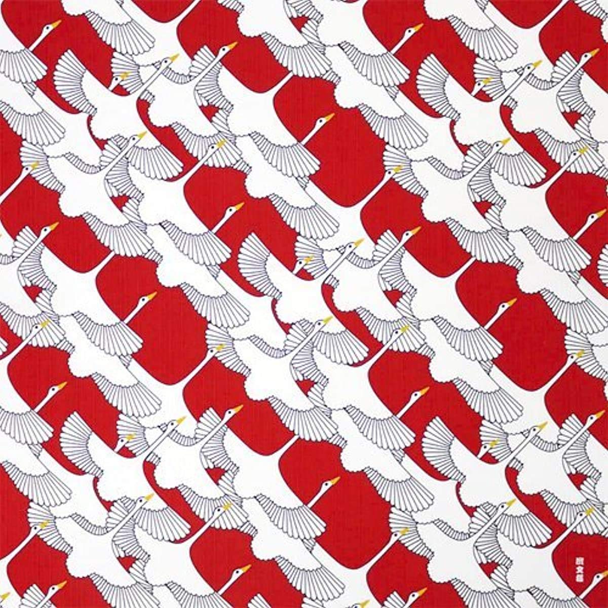 Hamamonyo Furoshiki Wrap Cloth 50cm X 50cm Iwai Tsuru (Red)