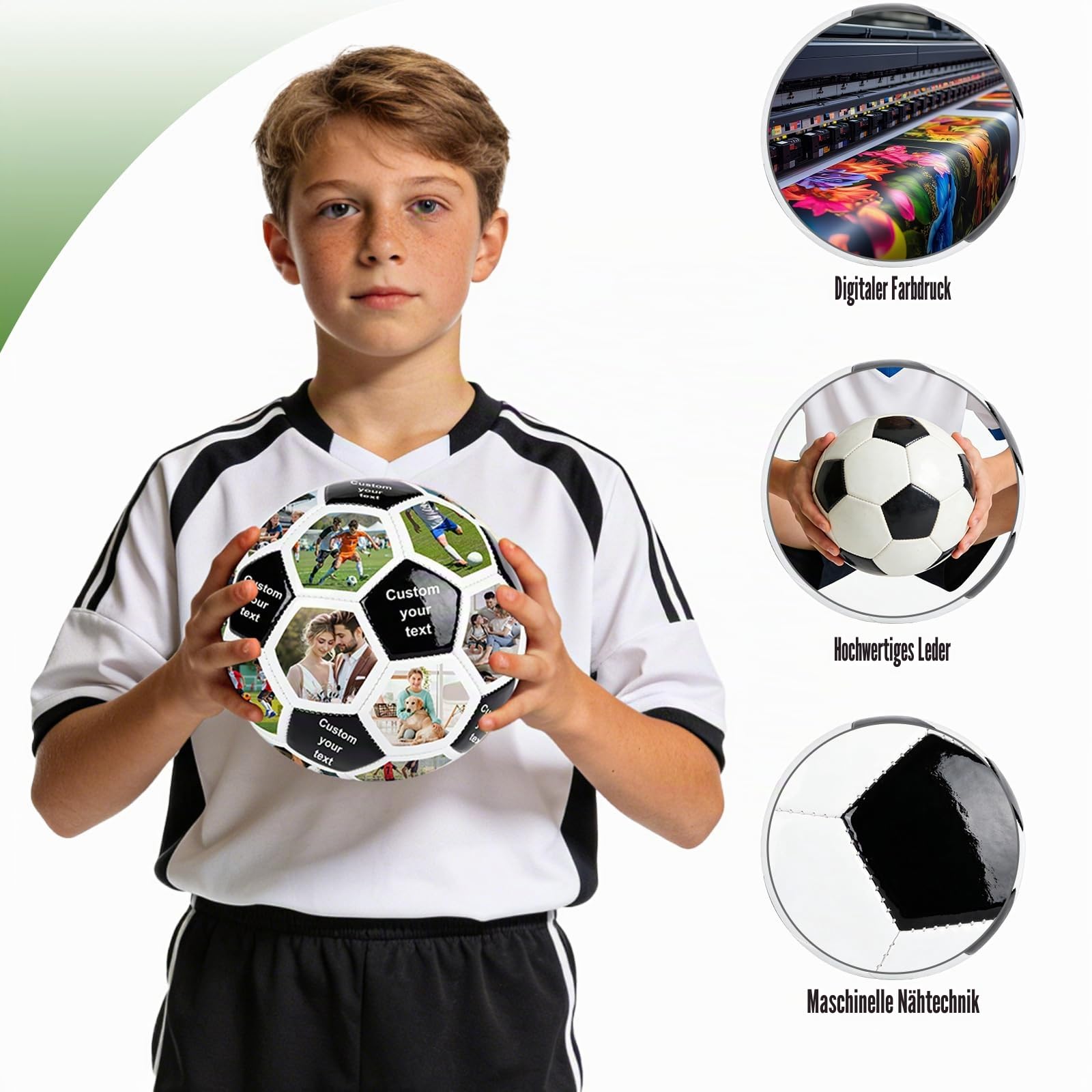 Generisch Personalisierter Ball, Personalisierbar Mit Foto & Text- Größe 5 Fussball, Trainings Fußball Oder Als Dekorationsball, Fussball Geschenke Jungen, EIN Individuelles Geschenk Für Fans