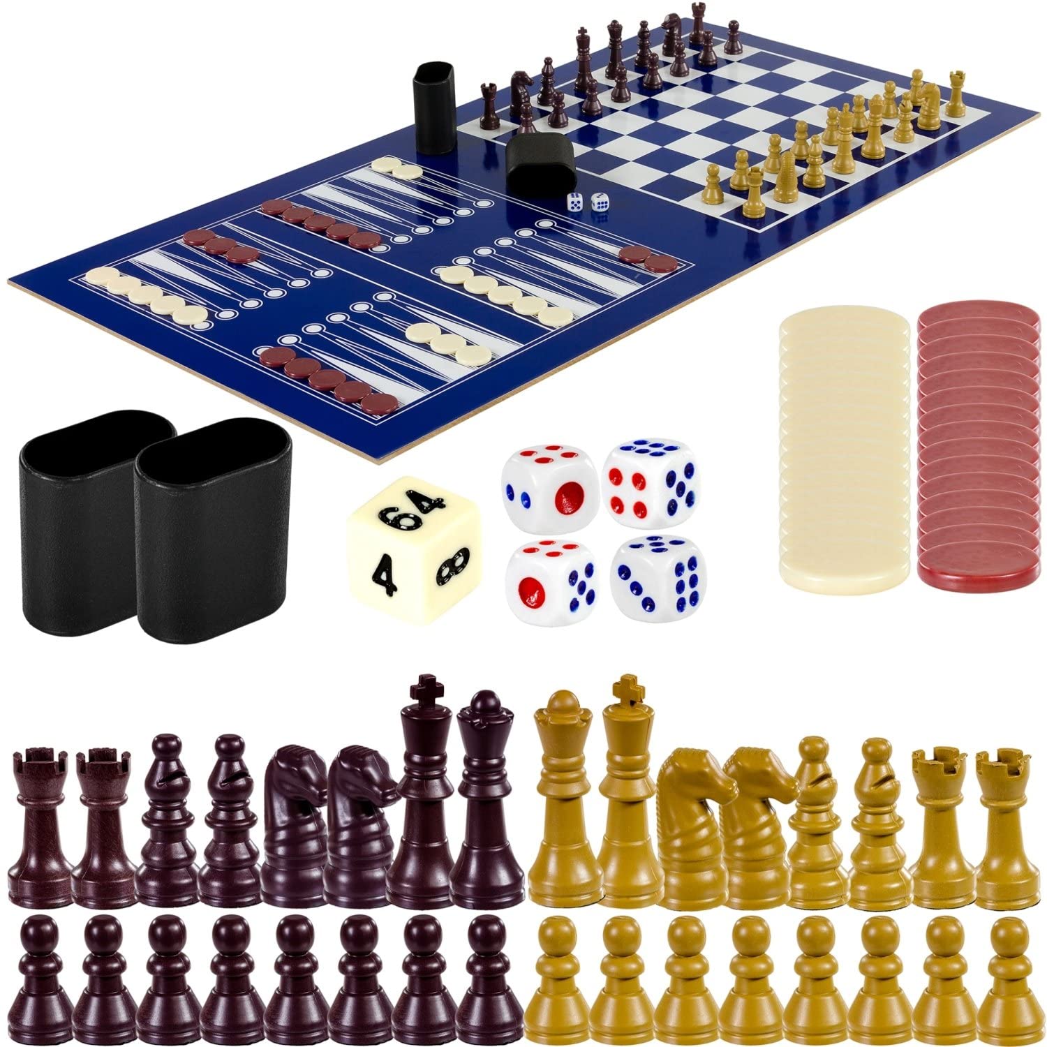 GAMES PLANET Multigame Spieletisch Mega 15 in 1, inkl. komplettem Zubehör, Spieltisch mit Kickertisch, Billardtisch, Tischtennis, Speed Hockey, 3 Dekorvarianten