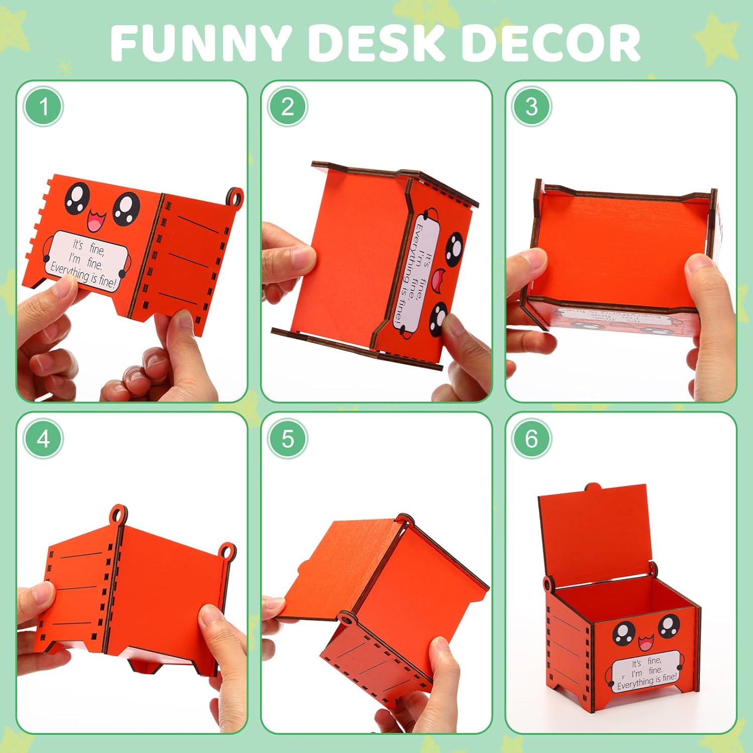 Sherr 6 Sets Funny Employee Appreciation Gifts Bulk Dumpster Fire Pencil Holder with Flame Note Cards End of Year Teacher Gift Dumpster Fire Desk Accessories for Coworker (Muticolor)