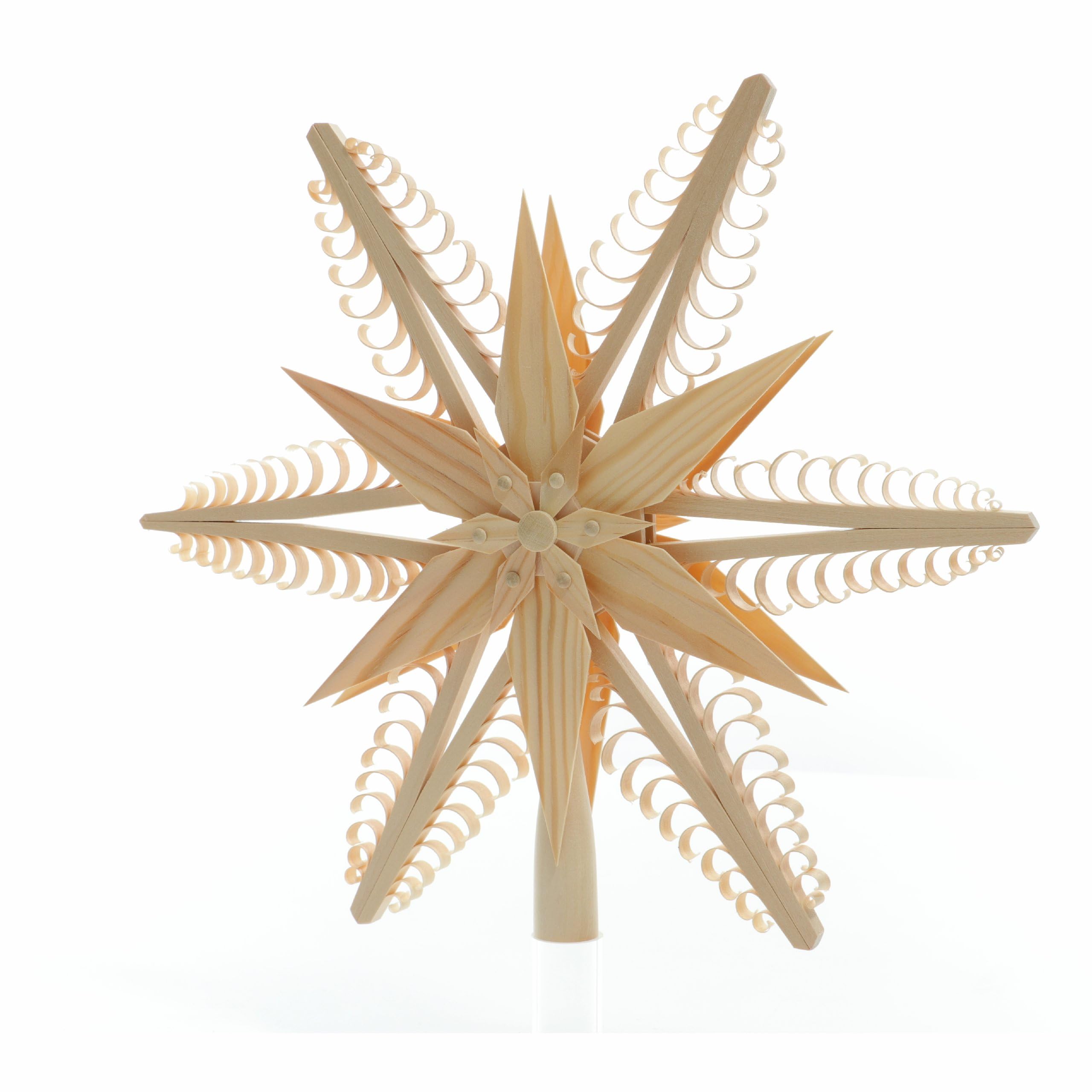 Rudolphs Schatzkiste Baumschmuck Christbaumspitze Mitte mit 2 Sterne(Beidseitig) BxHxT=32x32x5cm NEU Weihnachten Christbaum Baum Spitze Holzschmuck Holz Seiffen Erzgebirge Dekoration