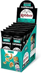 Kobber Barra de Cereal Zero Açúcares Castanhas 18g Cada - Display Com 12 Unidades