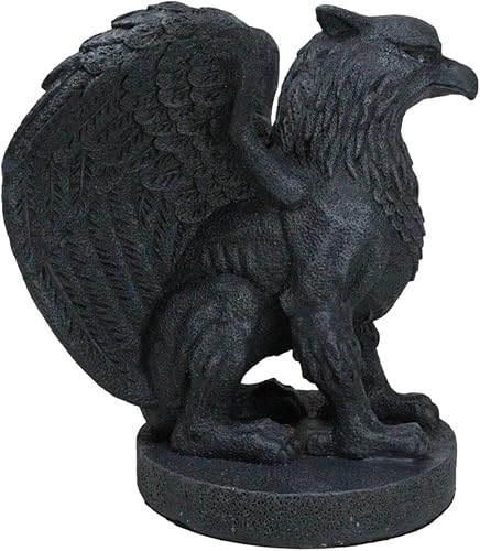 Vista 5 de Ebros Gift Estatua mítica de gárgola de león, grifo, águila, león, estatua de resina sintética para decoración del hogar, 6.75 pulgadas de alto
