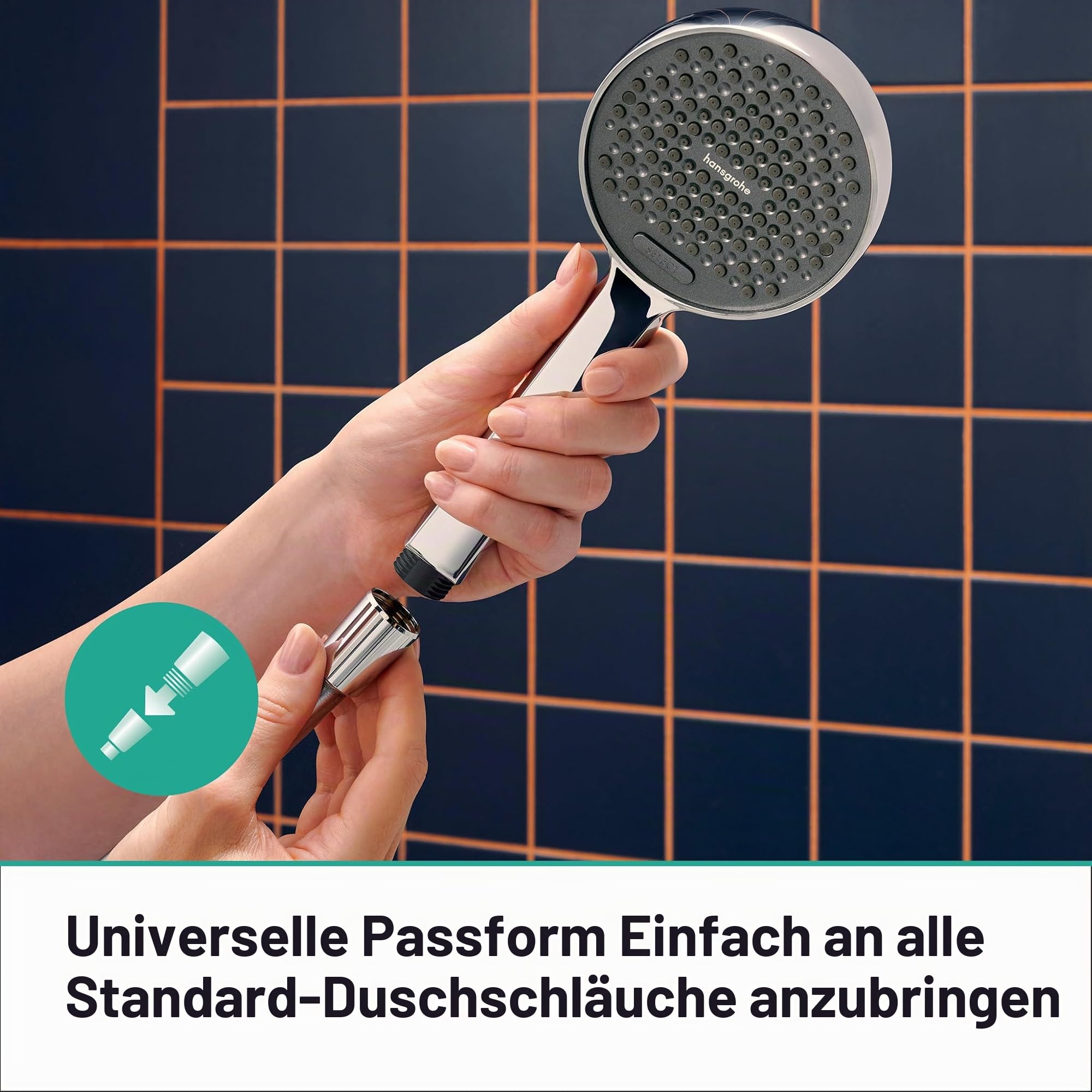 hansgrohe Activera Select S - Duschset mit Duschkopf wassersparend (EcoSmart, 2 Strahlarten), Duschschlauch (1,60 m) und Duschkopfhalterung, Chrom, 28054000
