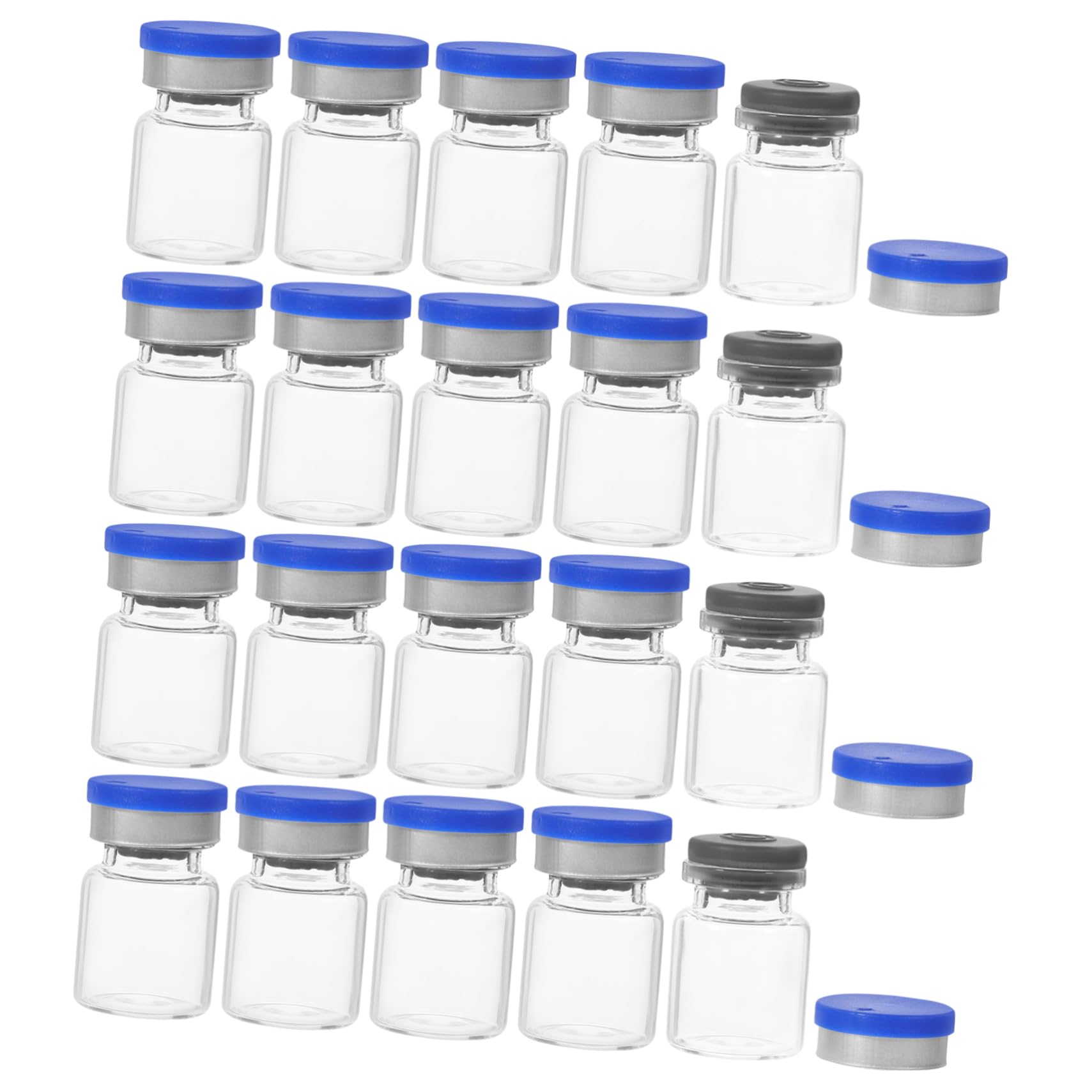 COSMEVIVI 20pcs Glass Bottle Oil Bottle Lab Vial Travel Storage Vial Jar Coffee Syrup Dispenser Mini Jars Test Tubes Scientific Tube Glass