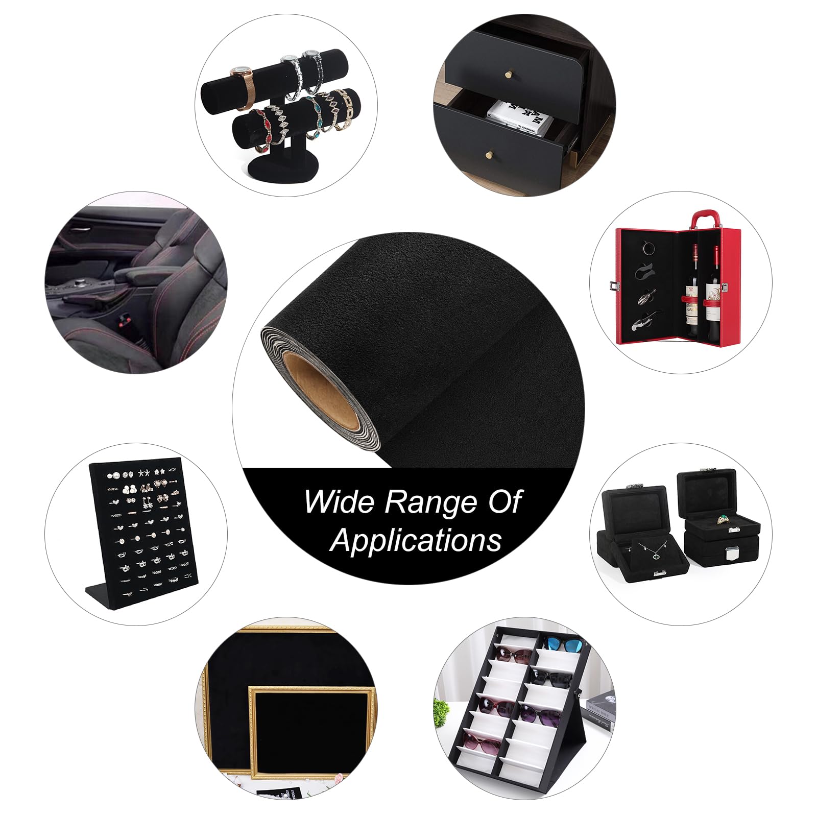 Velluto Autoadesivo 40x148cm - Bianco, Per Fai Da Te, Cassetti, Artigianato - Foto 5