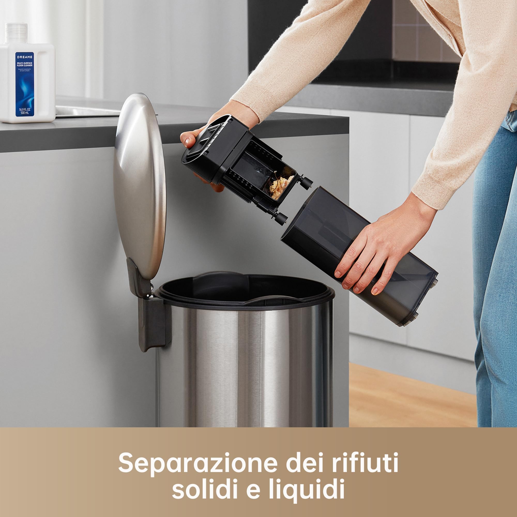 DREAME H13 Pro Aspirapolvere Lavapavimenti Lavaggio a Spazzola 60 °C, 30 min di Asciugatura ad Aria Calda, Auto-Pulizia a Doppia Rotazione, 18.000 Pa, Pulizia Edge-to-Edge, GlideWheel™, Spazzola a LED