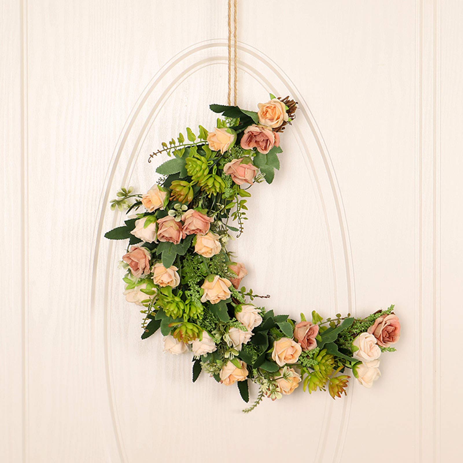 LIU- Mondform Simulation Rose Saftig Blumenkranz Ornamente Für Zuhause Haustür Wand Fenster Hochzeit Urlaub Party Dekor