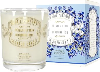 Panier des Sens Iris Candle - Hand-Poured in Provence, France - Long Lasting Scented Candles - up to 55 Hours Burn Time - Iris Scented Candle - 100% Natural Cotton Wick - 6.3 oz