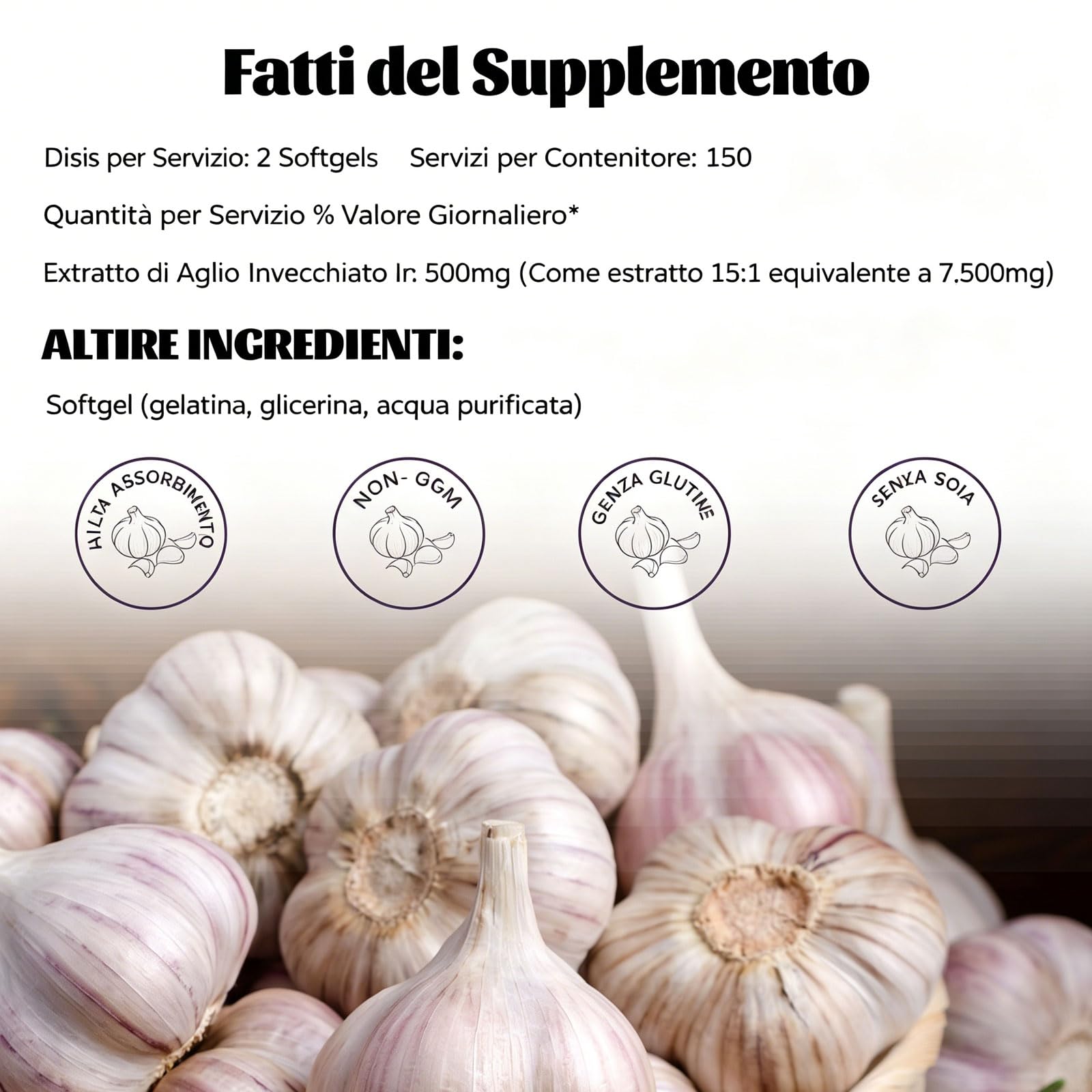 Vitaris estratto di aglio invecchiato -300 Conteggio, Vitaris aglio invecchiato 24 mesi, Ingredienti naturali, per Uomini e Donne (1)