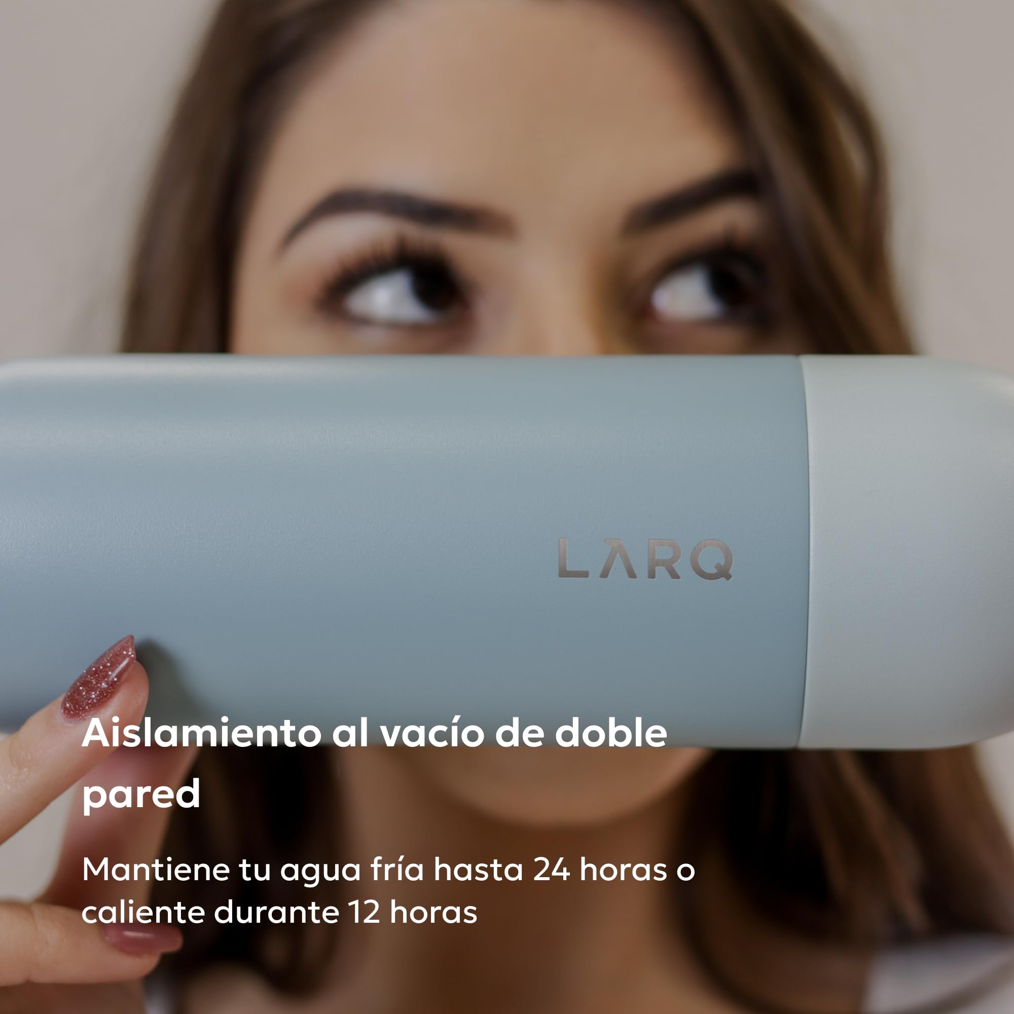 LARQ PureVis 500ml – Botella Térmica Autolimpiable con Purificador de Agua UV-C – Acero Inoxidable de Doble Pared – Hermética – Mantiene Frío y Calor – Diseño Premiado - Seaside Mint