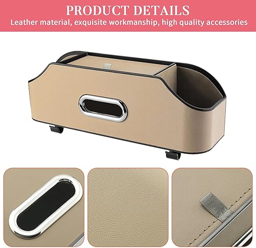 Miniatura 4 de Gift2u Caja de almacenamiento multifuncional para vehículos, organizador de asiento trasero de automóvil con 2 portavasos para bebidas, soporte para