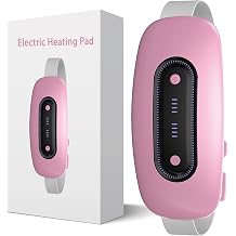 Electric Heating Pad, Portable Cordless Menstrual Heating Pad with 4 Heat Levels and 4 Massage Modes, Fast Large Heating Belly Wrap Belt for Cramps, Back Pain Relief Gifts for Women Girls Her (Pink)