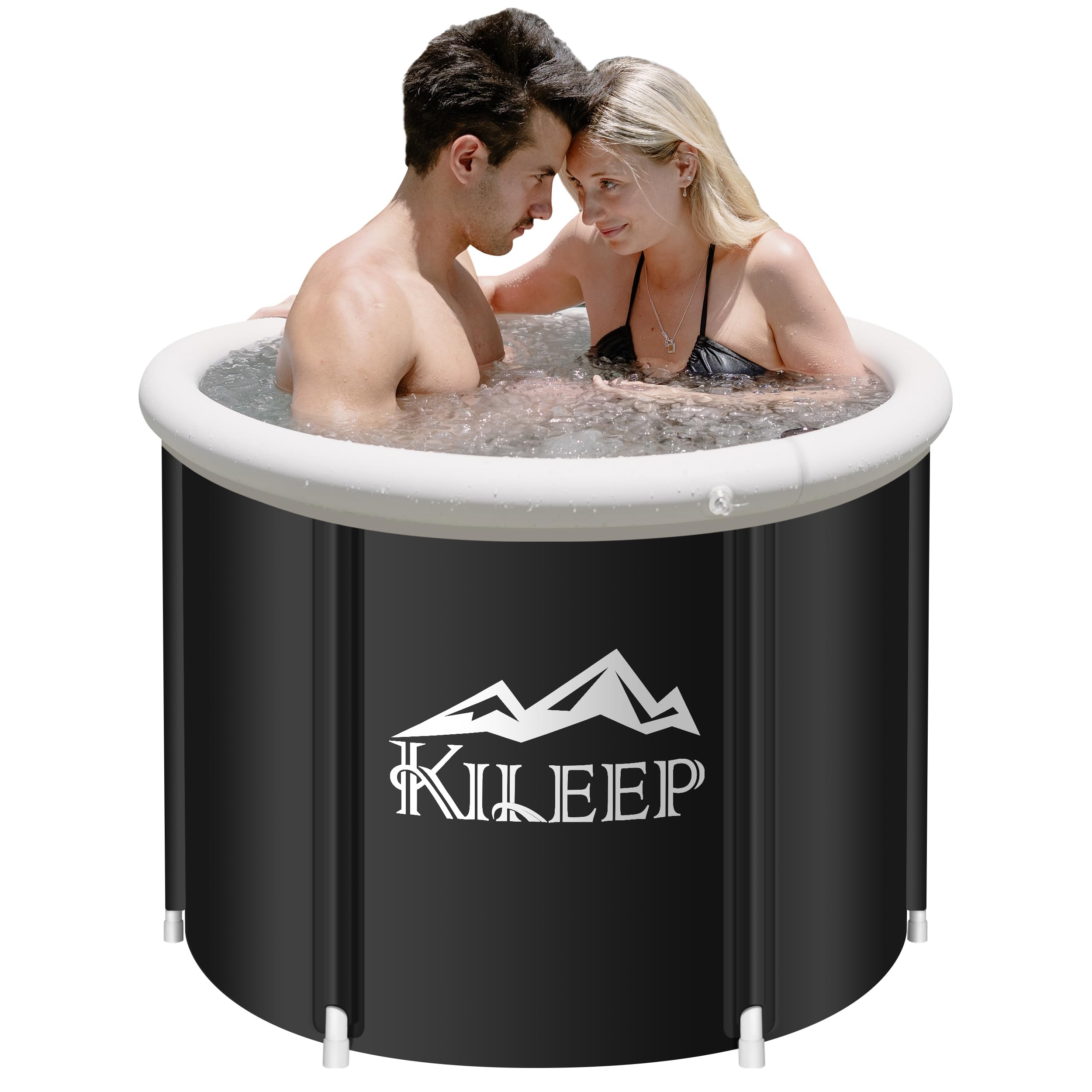Cold Plunge Tub with Cover, Large Ice Bath Tub at Home 120 Gallons, Cold Water Ice Pub for Outdoor, Portable Ice Bath Tub Bucket for Adults/Athletes