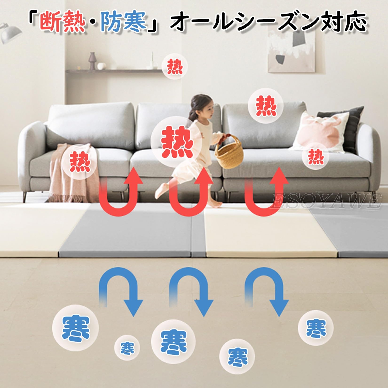 Amazon.co.jp: ベビープレイマット 折りたたみ 赤ちゃん プレイマット