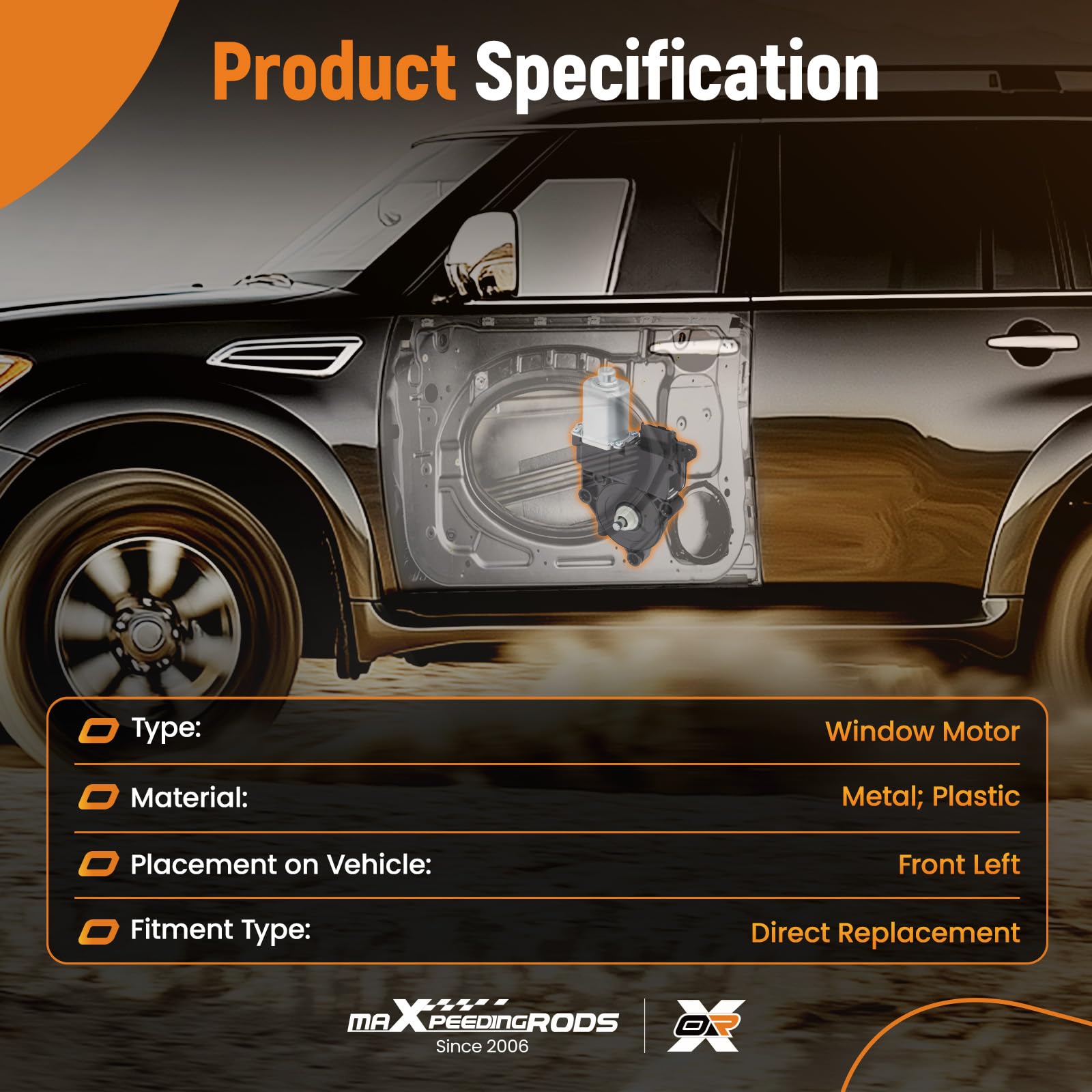 maXpeedingrods Alzacristallo elettrico anteriore sinistro compatibile con Hyundai Tucson 2016-2022, lato conducente, sostituire 82450D3010