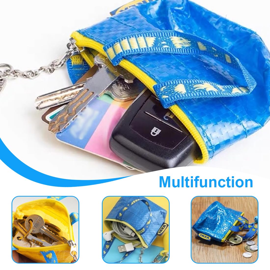 NHQZ Sacs à clés et Porte Monnaie Petit Format, 2 pièce