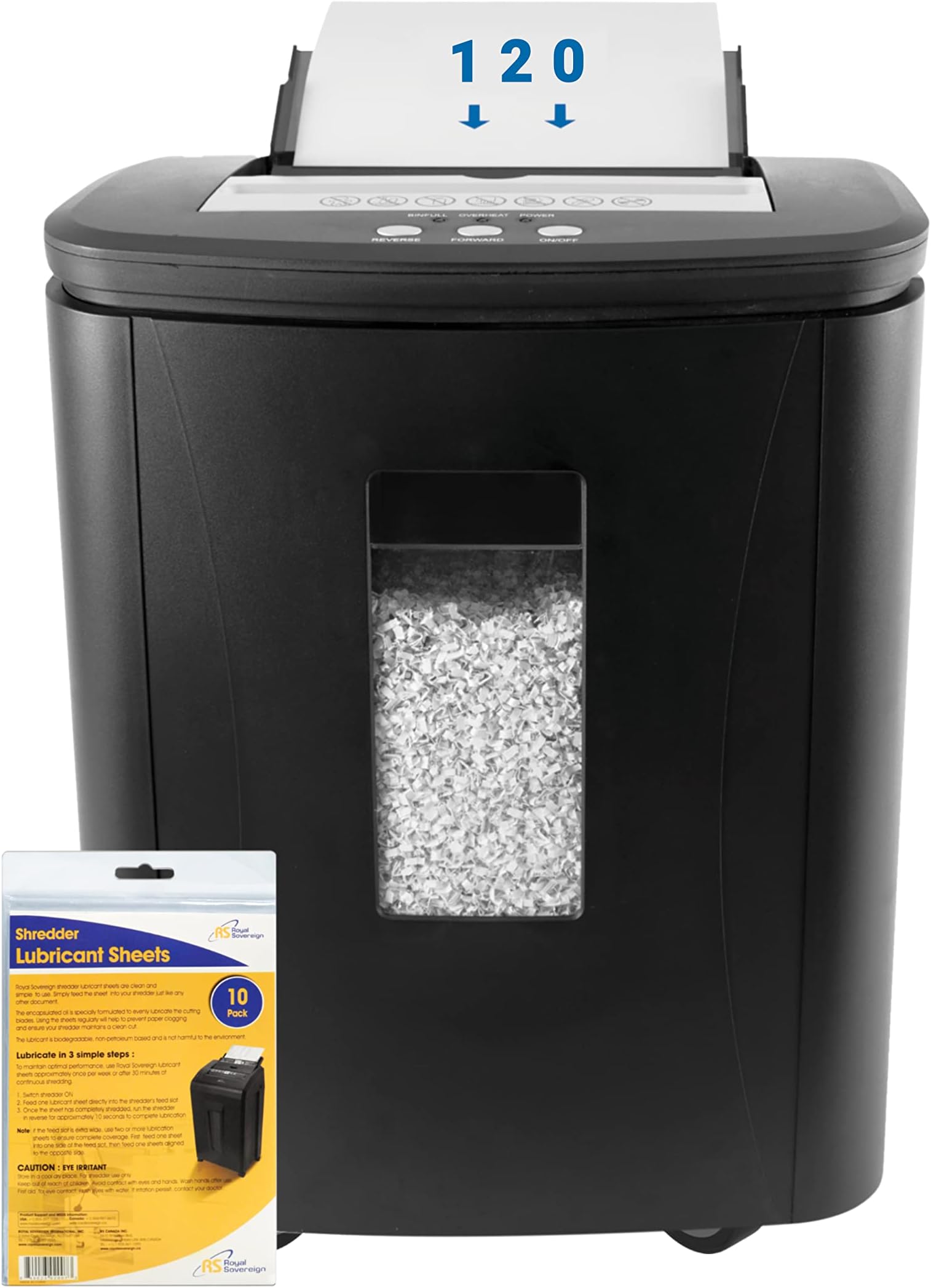 120 Sheet Auto Feed Shredder Heavy Duty Operation, High P4 Security