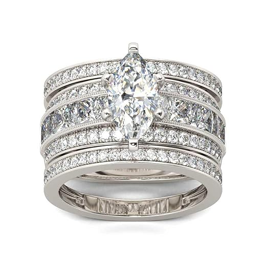 Jeulia 3PC Wedding Ring Set