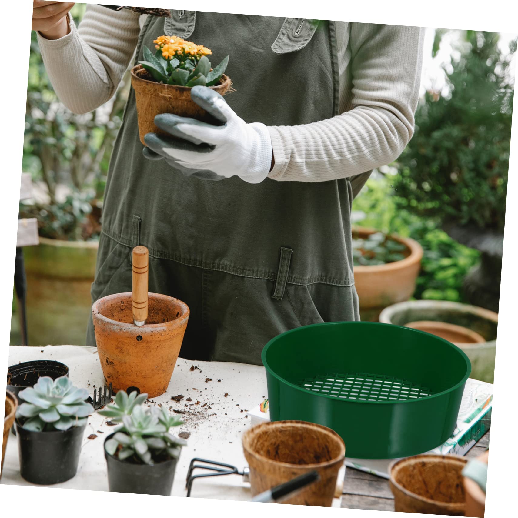 OFFSCH Garden Compost Sieve 5pcs Plastic Sieve Mesh Garden Tool for Soil Grading and Stone Removal Random Style