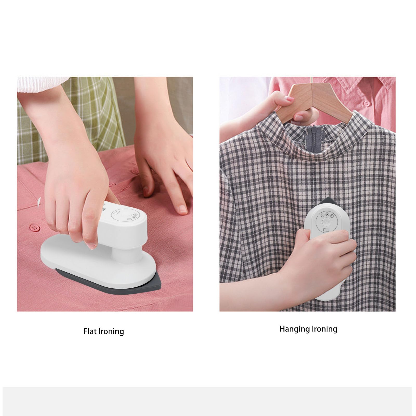 Tragbares Bügeleisen für Kleidung, Tragbares Elektrisches Reisebügeleisen, Trocken-Nass-Mini-Bügelmaschine 30S, Schnelles Aufheizen, 3 Temperatureinstellungen, Kabelloses Bügeln