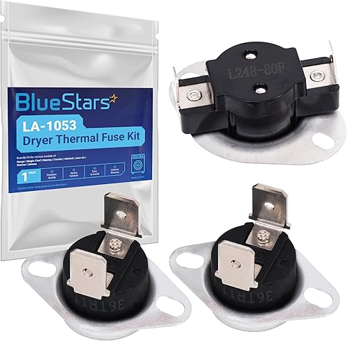 BlueStars LA-1053 LA 1053 - Kit de fusible térmico para secadora - Compatible con secadores Whirlpool y Maytag - Reemplaza 53-1133 53-1526 AP4242472