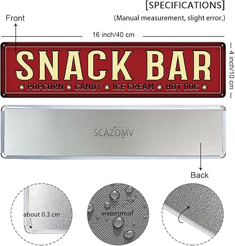 Miniatura 2 de Letrero de metal con diseño de palomitas de maíz, helado, perro caliente, letrero de metal vintage, póster de arte vintage, bar, pub, cafetería,