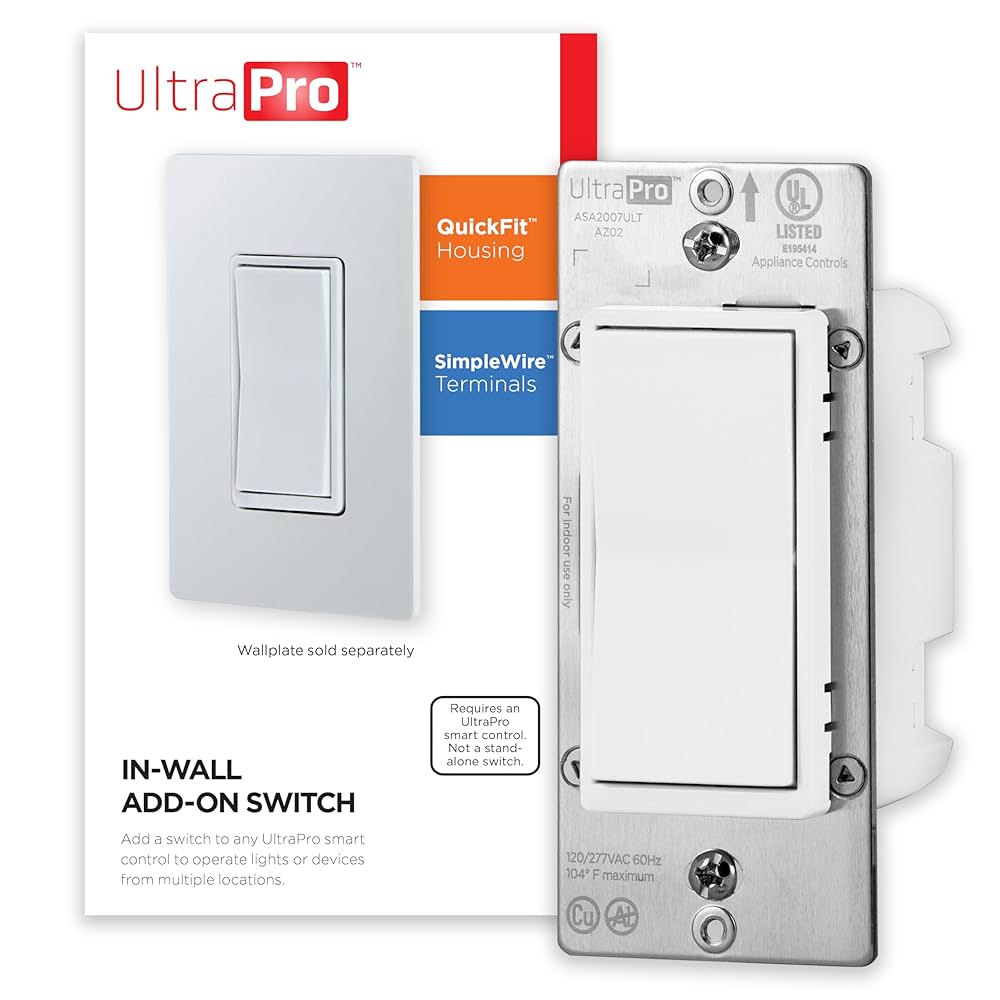 UltraPro Add-On Switch QuickFit and SimpleWire, in-Wall