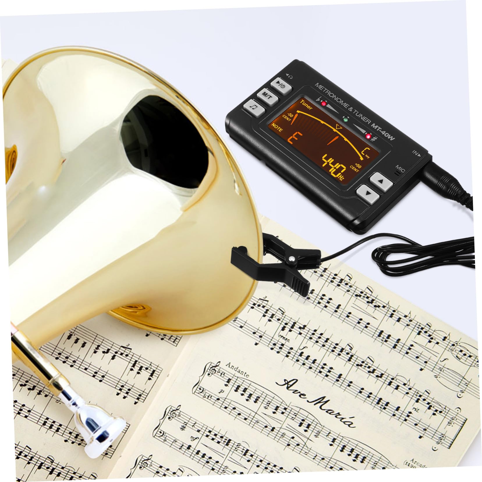 Afinador de Clip para Instrumentos Pantalla LED de Alta Precisión | Cuerpo de Abs, Ajuste para Instrumento de Viento, Uso en Afinación Musical, Accesorio Compacto