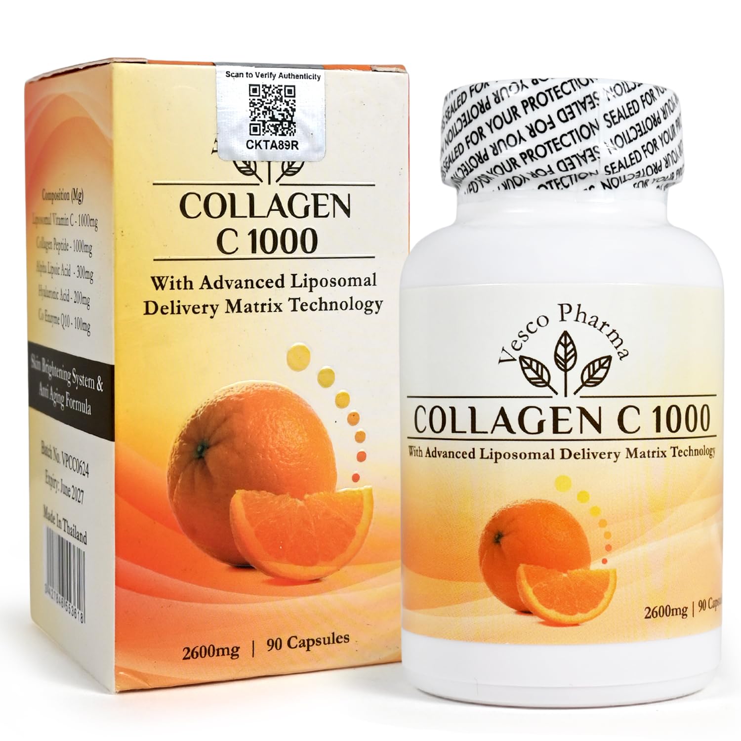 Collagen C 1000 Advanced Liposomal Collagen Formula with Vitamin C, Hyaluronic Acid, ALA & CoQ10 for Skin Firmness and Daily Beauty Support, 90 Capsules-picture-18
