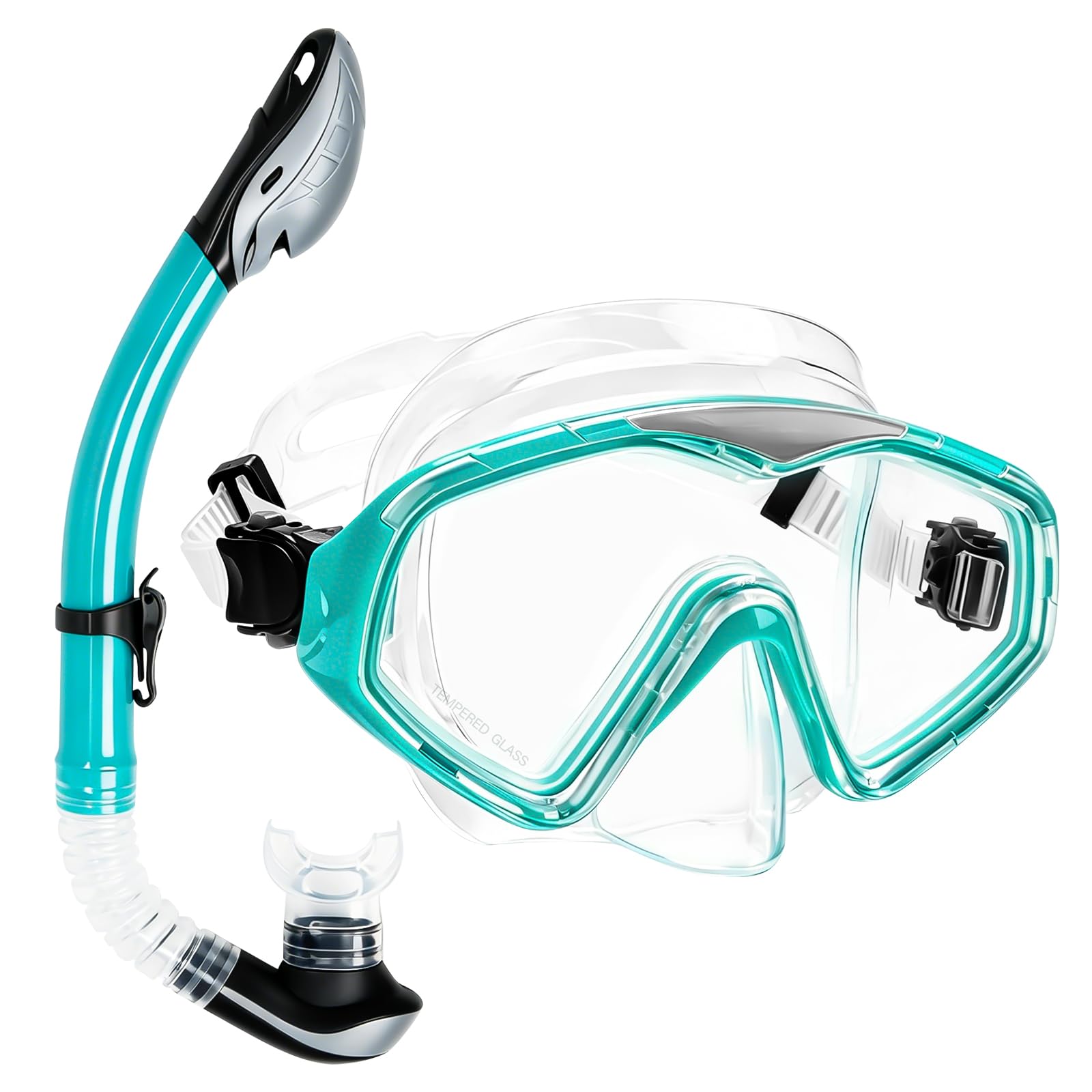 Sprzęt do snorkelingu dla dorosłych, zestaw do snorkelingu z suchą rurką z panoramicznym widokiem szerokokątnym 180°, maska do nurkowania bez zaparowania, profesjonalny sprzęt do snorkelingu do