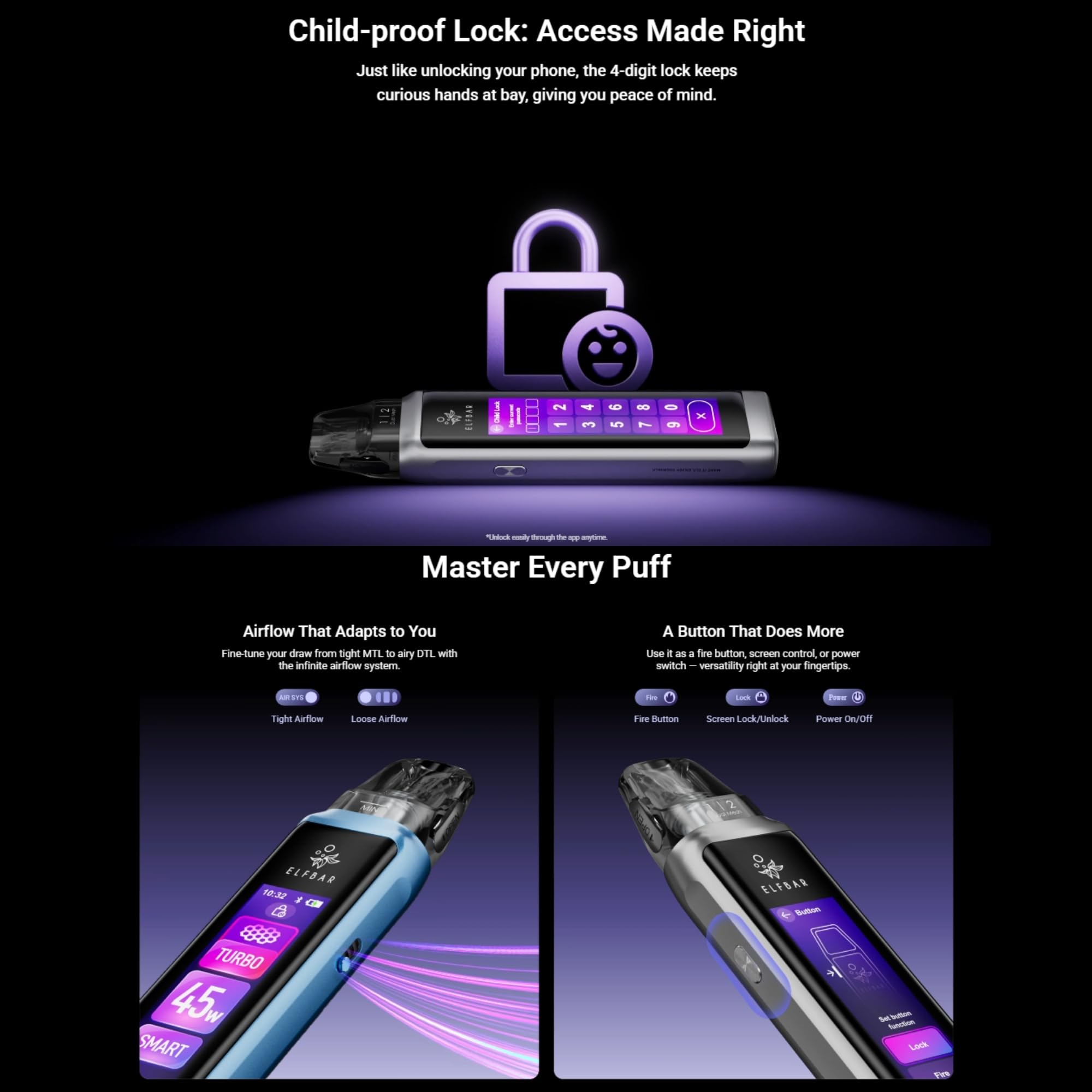 elfbar elfx ultra pod system kit ELF BAR ELFX Ultra Green Vape Kit main image 1