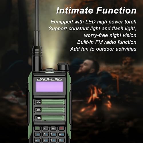 Miniatura 8 de BAOFENG Walkie Talkie UV-16R USB-C 10W con cable de programación Radio bidireccional impermeable de largo alcance de doble banda Radio portátil