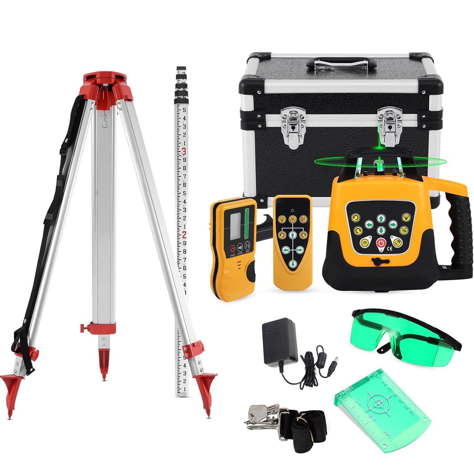 Generico Livella Laser Rotante Green Beam con Treppiede, Kit di Livella Laser Autolivellante A 360 Gradi, Utilizzabile per Appendere Quadri, Costruire Pavimenti, Ristrutturare Pareti Piastrellate