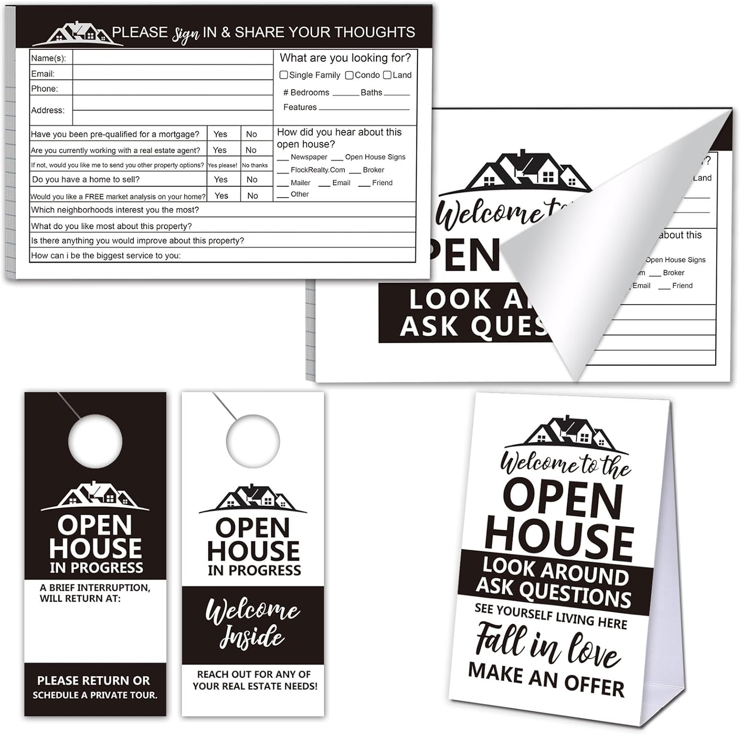 Register Notepad Amazon.com : Open House Sign In Book Guest Registry Notepad for Real ...