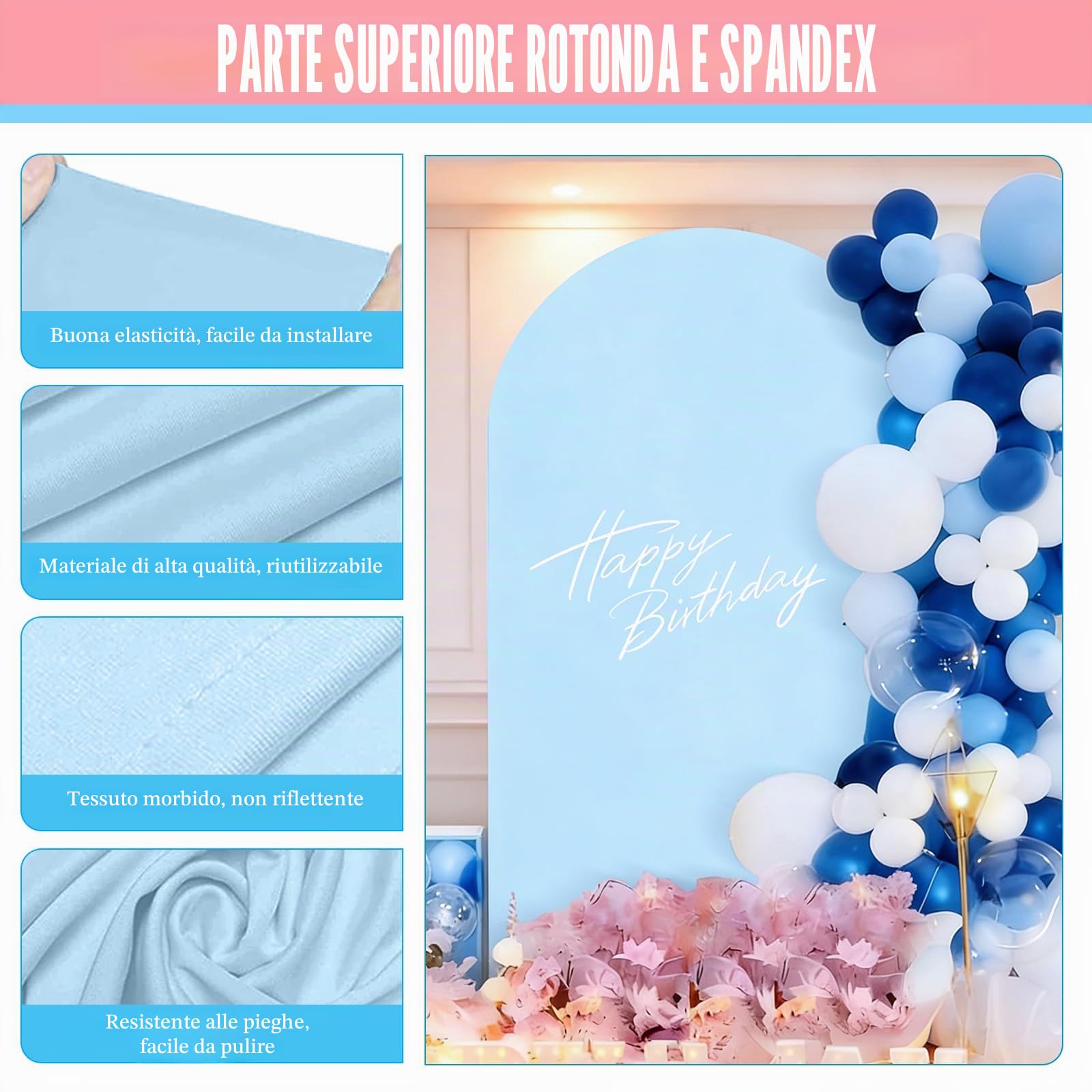 Copertura per sfondo ad arco, sfondo a doppio lato con parte superiore rotonda, sfondo fotografico per matrimoni, compleanni, cerimonie, feste e banchetti (nero, set da 3 pezzi Copertura per sfondo ad arco, sfondo a doppio lato con parte superiore rotonda, sfondo fotografico per matrimoni, compleanni, cerimonie, feste e banchetti (nero, set da 3 pezzi