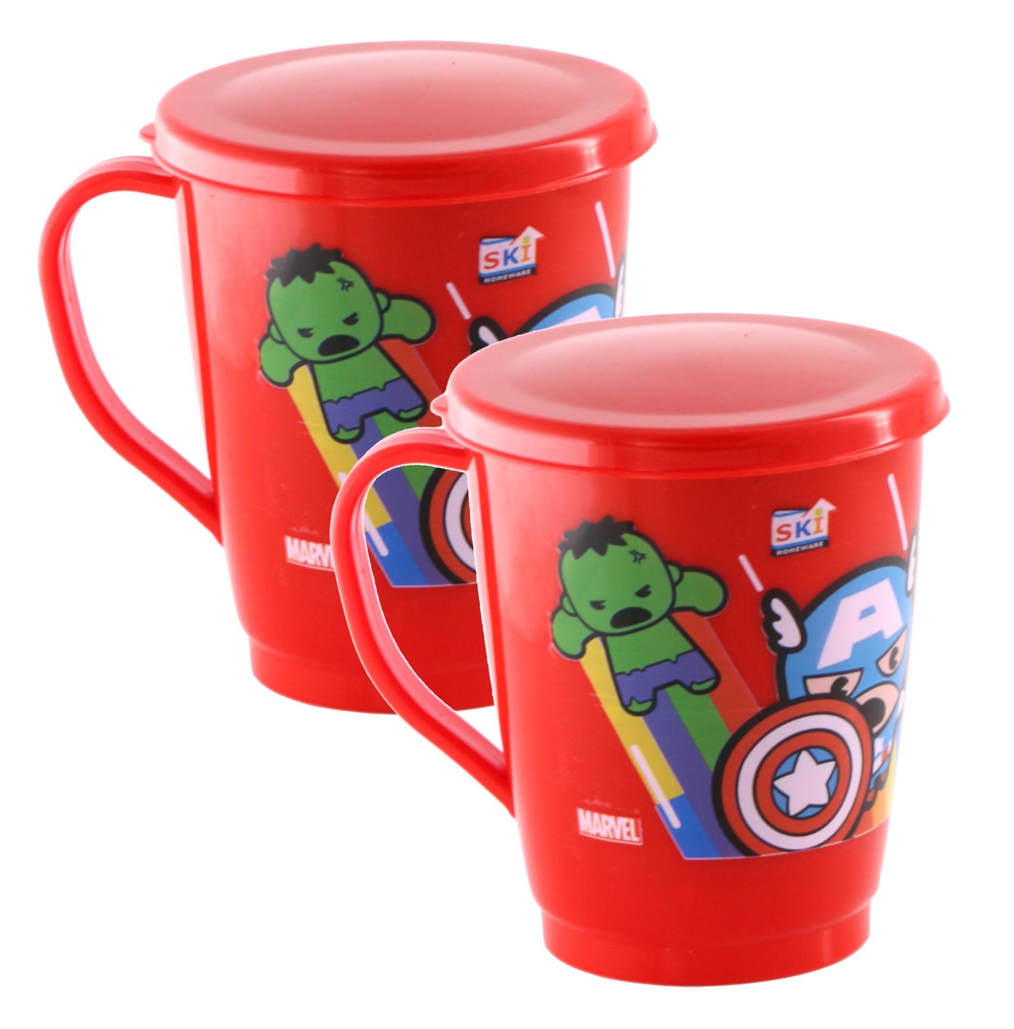SKI Charlie Steel Mug 250ML for Kids (Set of 2), Return Gift, Licensed Character Merchandise (Mini Avengers)