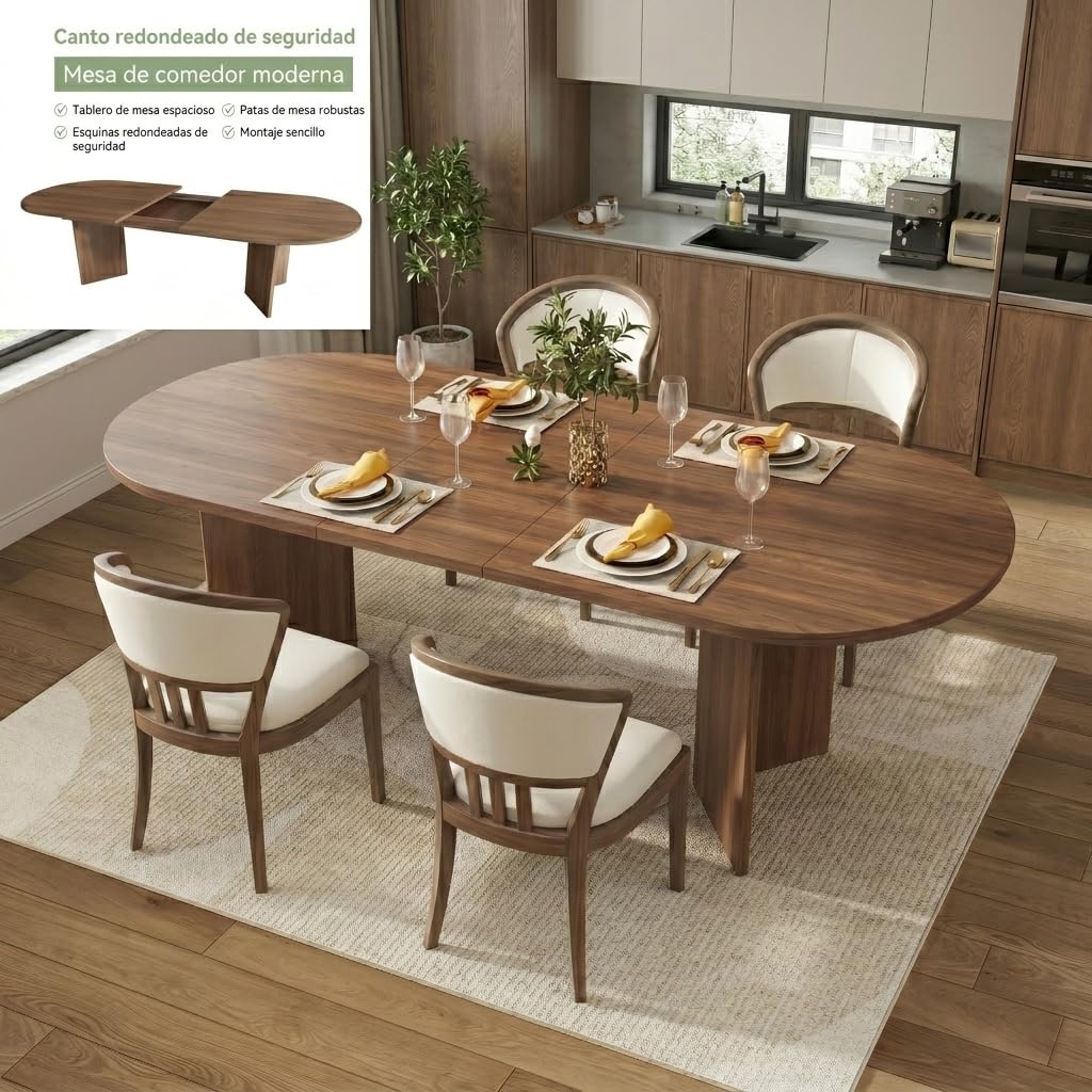 Tavolo da pranzo rotondo allungabile, 160/200 x 90 x 75 cm, tavolo da pranzo allungabile, ovale, tavolo da pranzo, tavolo da pranzo, tavolo da cucina, per 6-8 persone, per cucina, soggiorno (colore