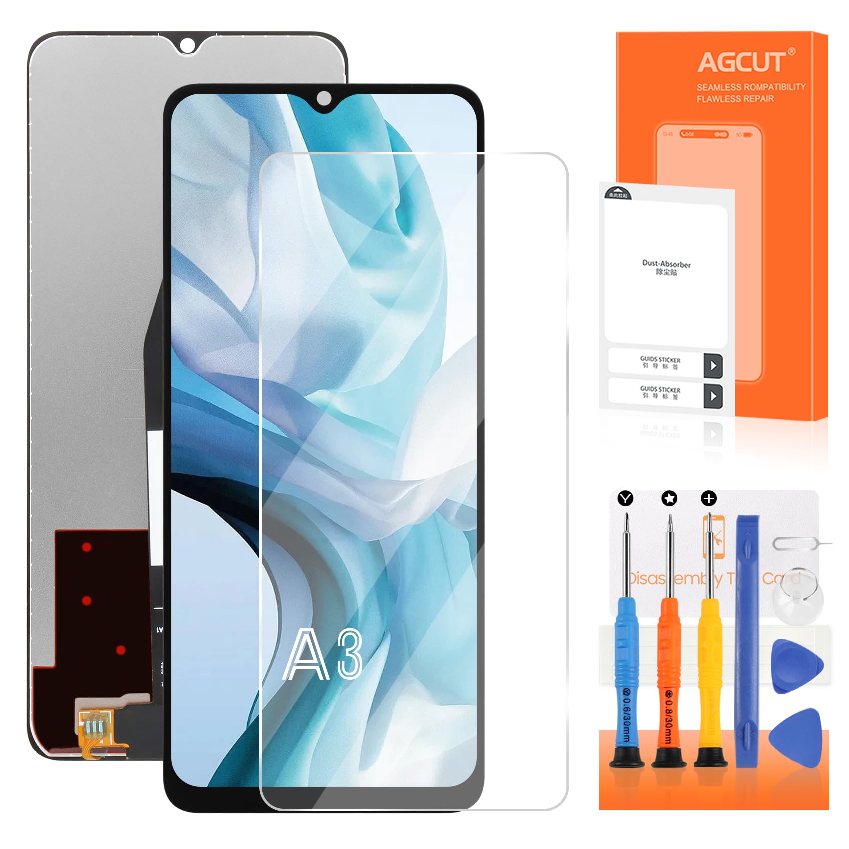 AGCUT Écran LCD pour Redmi A3 LCD Display pour Xiaomi Redmi A3 23129RN51X Écran de Rechange Replacement Tactile Digitizer Assemblée avec Réparation Outils (Noir sans Cadre)