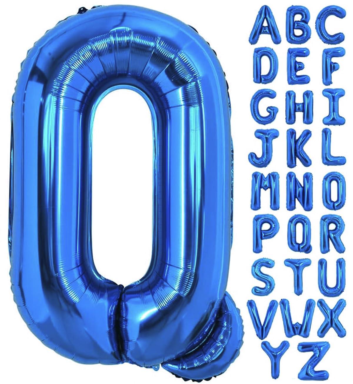 Photo 1 of 40 Inch Blue Letter Q Balloons Alphabet Q Letter Balloons Foil Mylar Big Letter Balloons for Birthday Party Anniversary New Year Graduation Wedding Decorations