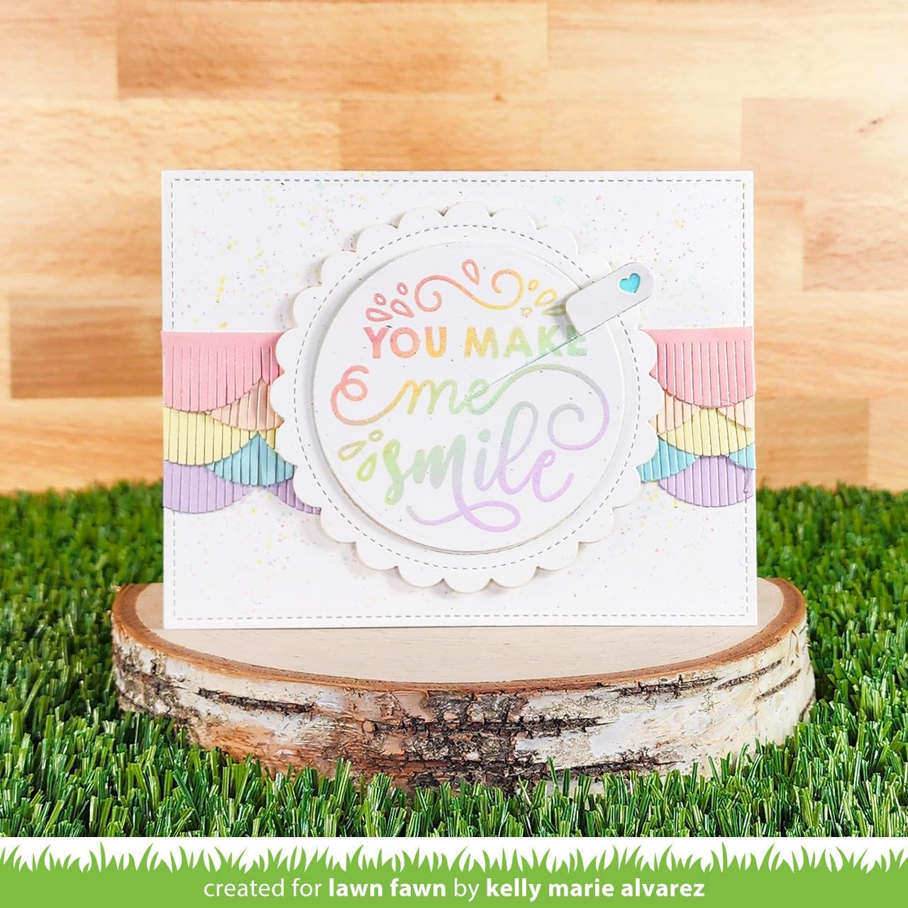 Lawn Fawn LF3421 Give It A Whirl Messages: Friends 4X6 Clear Stamp Set