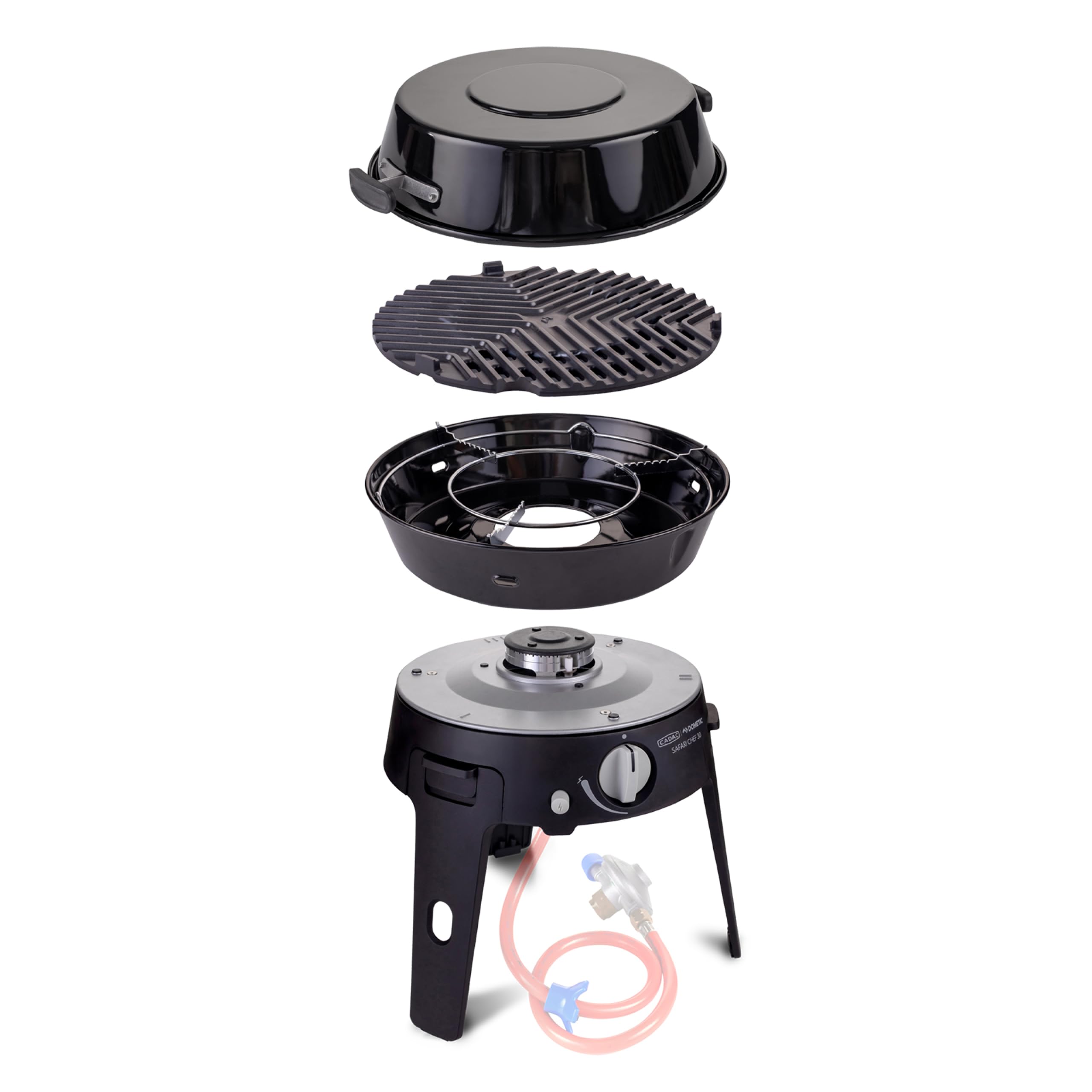 CADAC - Safari Chef 30 LP Combo - Barbecues portables - Revêtement céramique GreenGrill - Incl. Housse de protection - Camping - Les incontournables du barbecue - Utilisation en extérieur